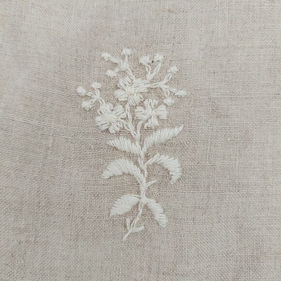 CP Shades Top Womens Small Beige Sleeveless Pure Irish Linen Embroidered Beachy - Picture 7 of 10